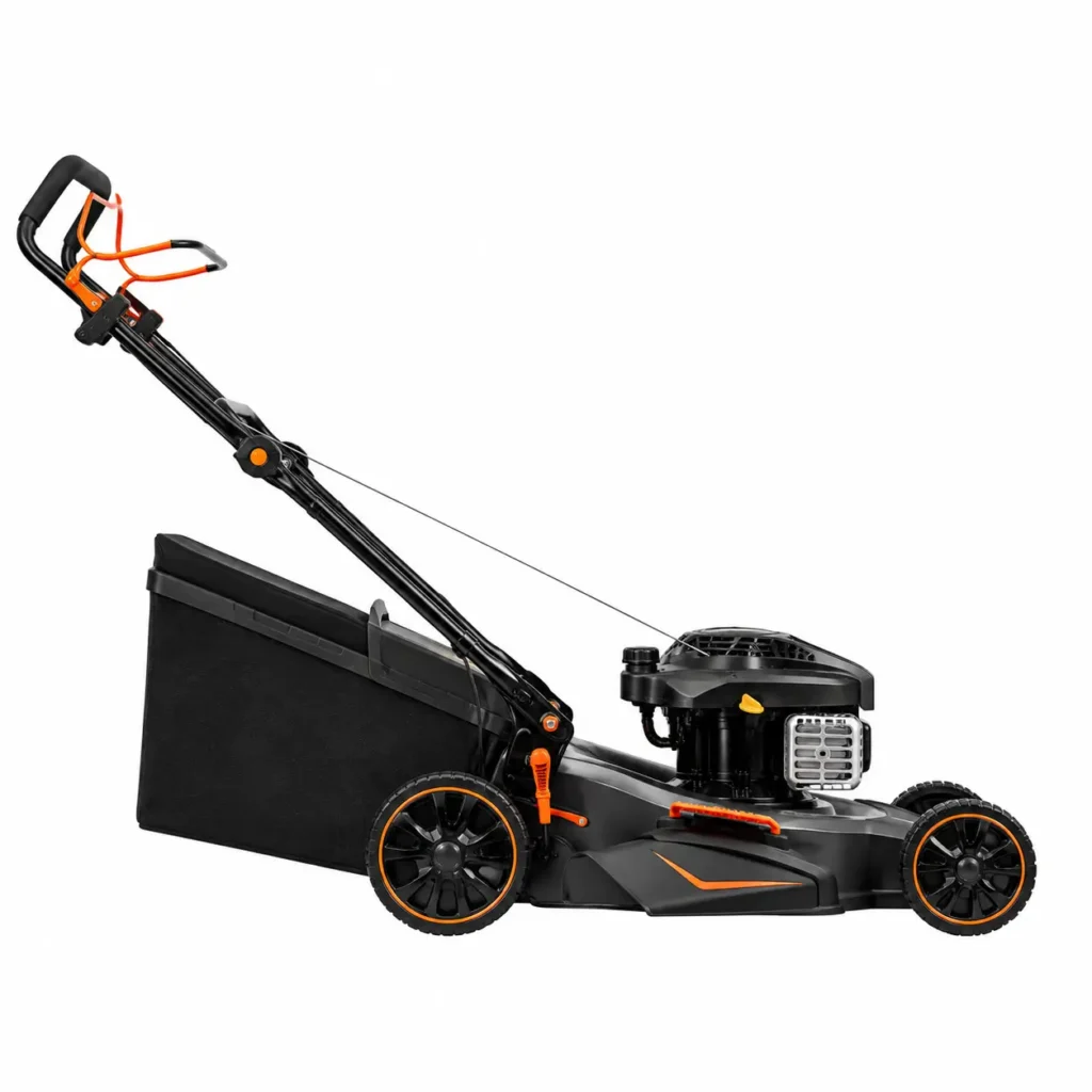 mowrix walk behind lawn mower with collection bag2